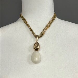 Style and Co Stone and Seed Bead Pendant Necklace 17” + 3” extender